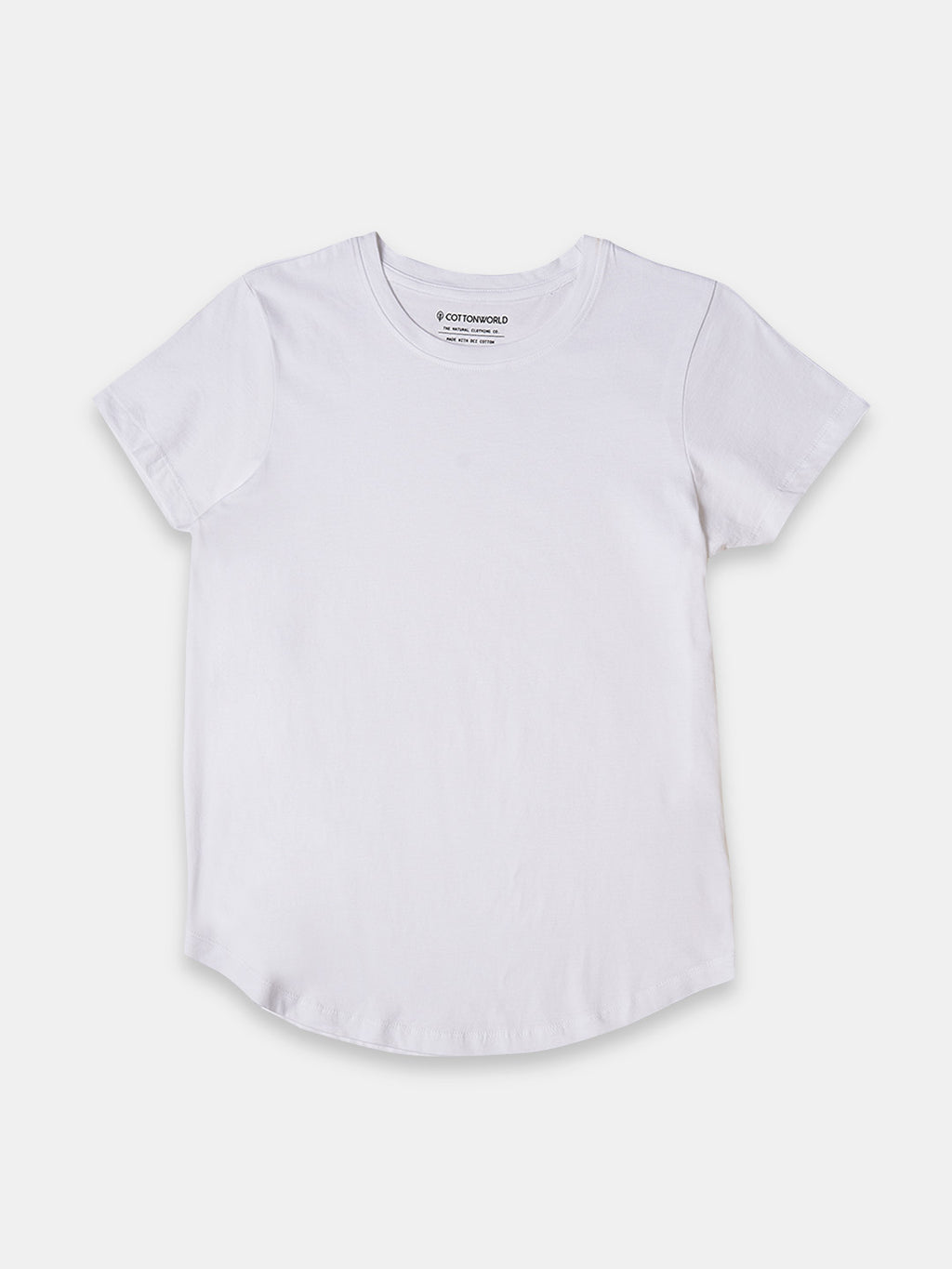 Women's 100% Cotton Regular Fit Tshirt White