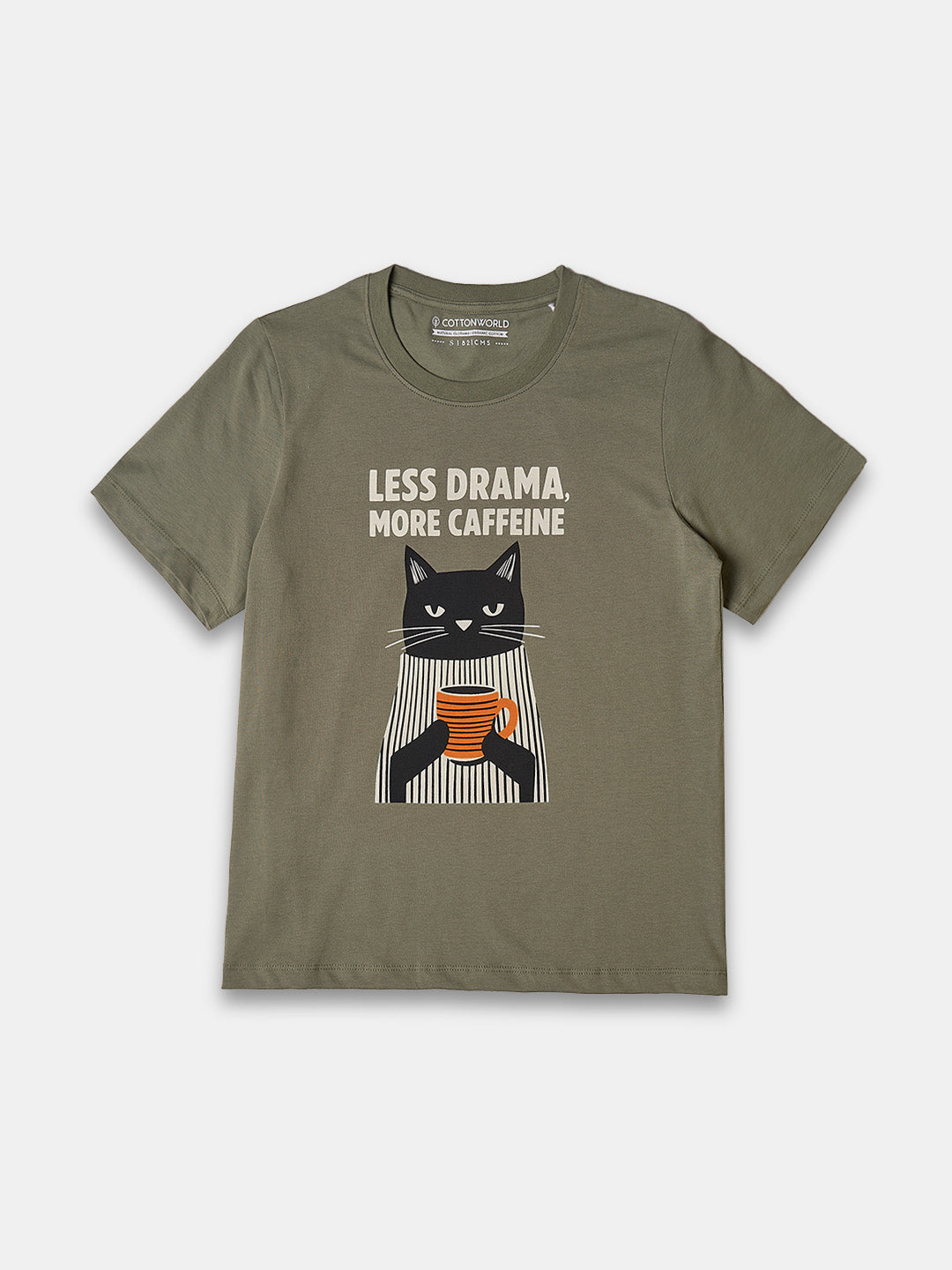 Women's 100% Organic Cotton Regular Fit Tshirt Olive