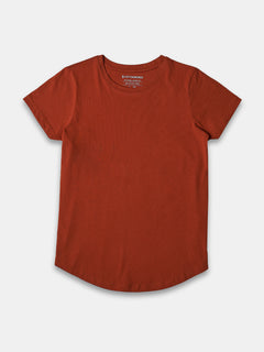 Women's 100% Cotton Regular Fit Tshirt Rust