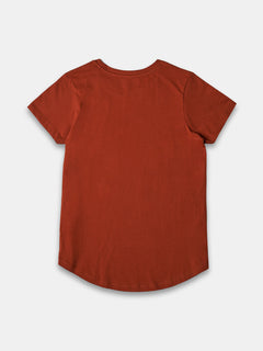 Women's 100% Cotton Regular Fit Tshirt Rust