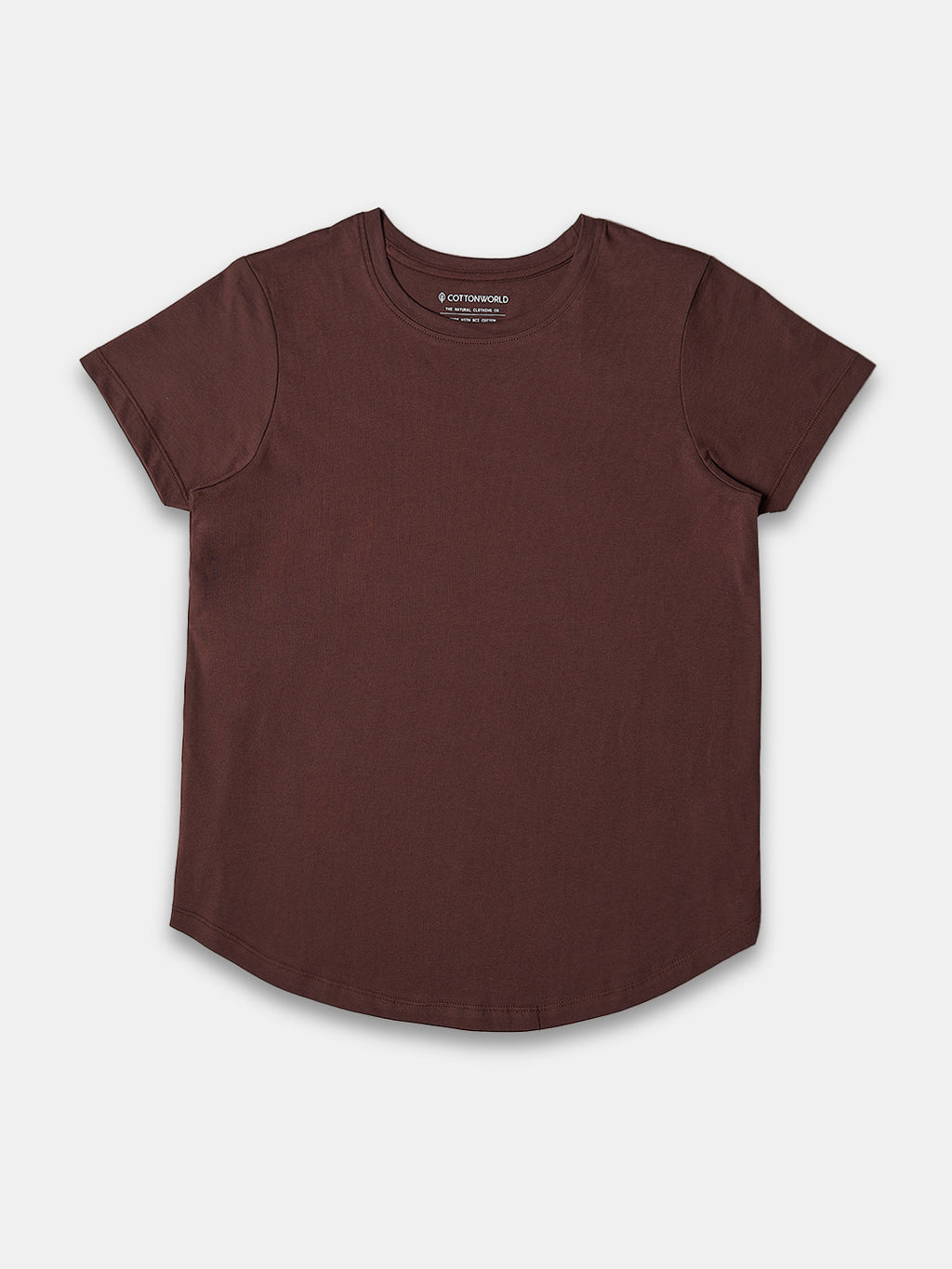 Women's 100% Cotton Regular Fit Tshirt Brown