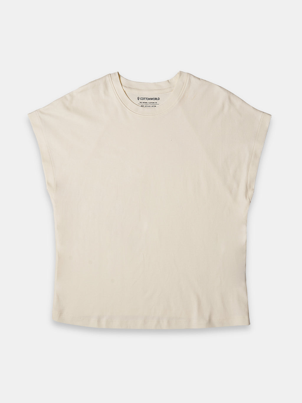 Women's 100% Cotton Regular Fit Tshirt Natural
