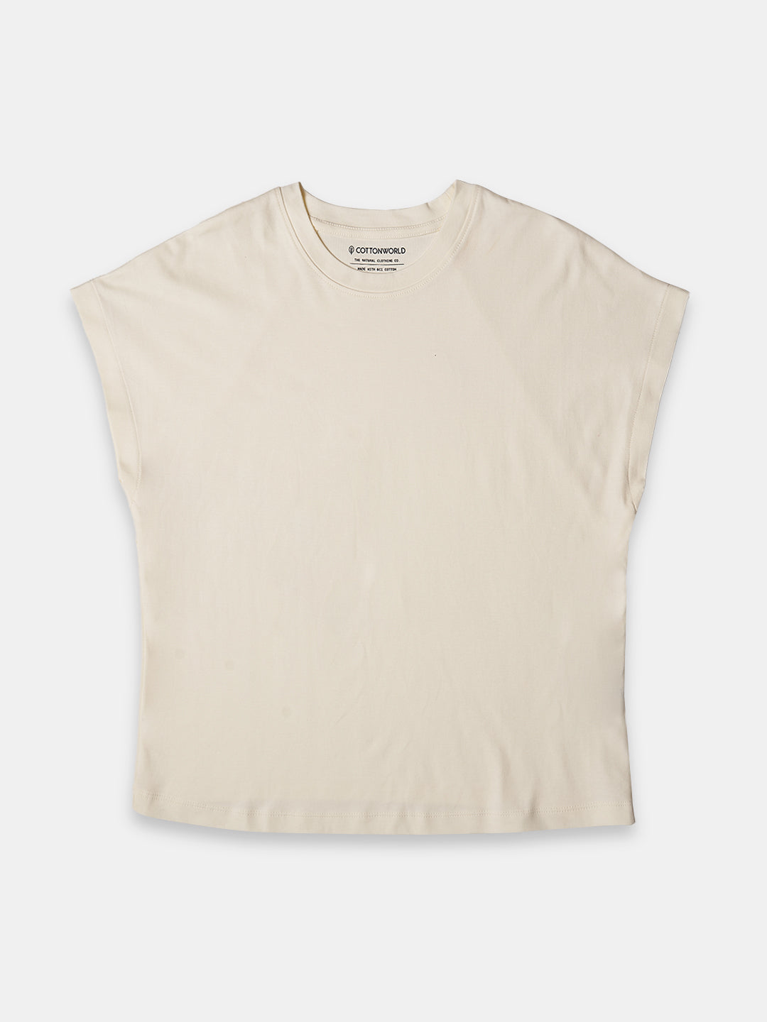 Women's 100% Cotton Regular Fit Tshirt Natural