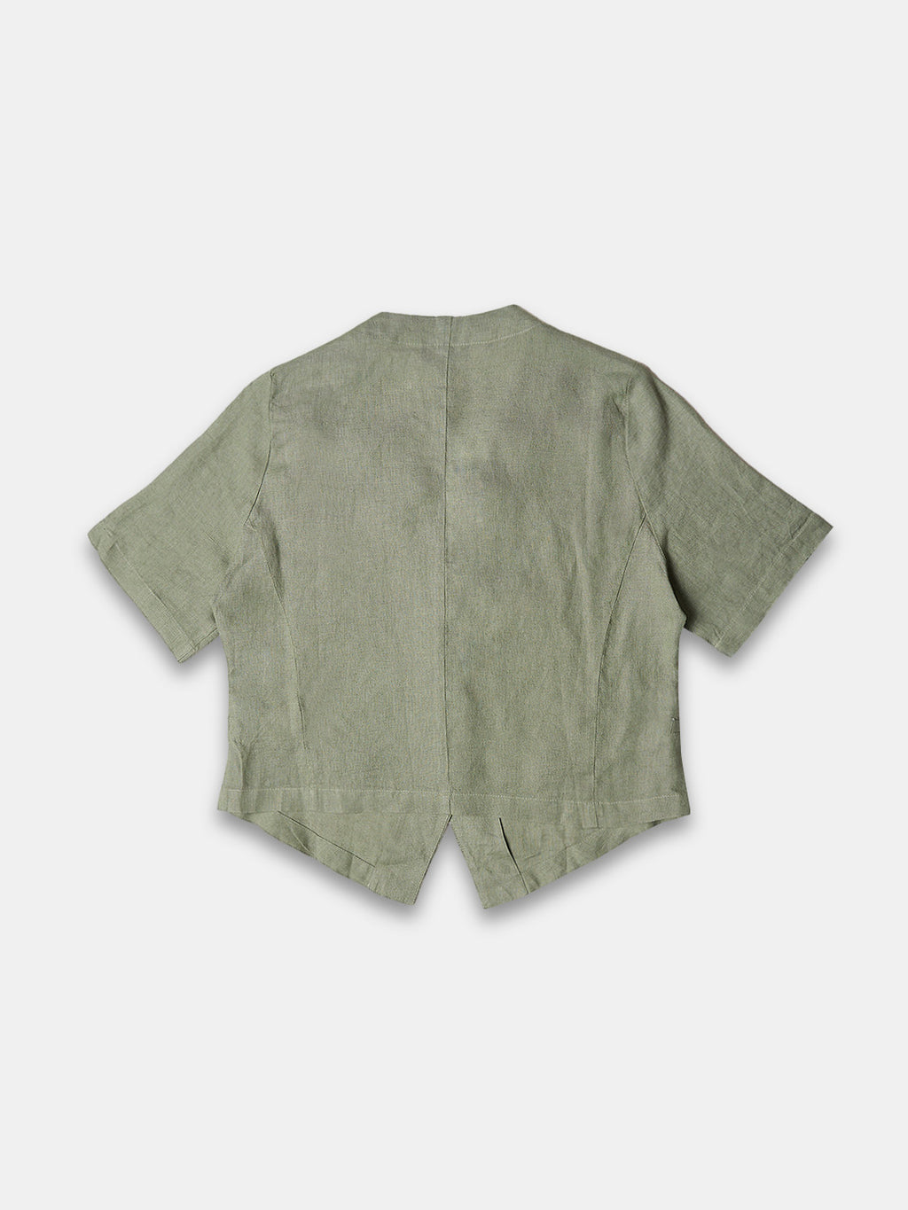 Women's 100% Linen Regular Fit Blouse Green