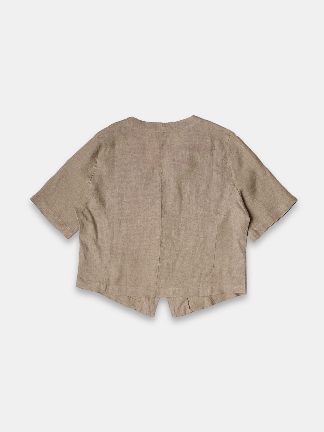 Women's 100% Linen Regular Fit Blouse Khaki