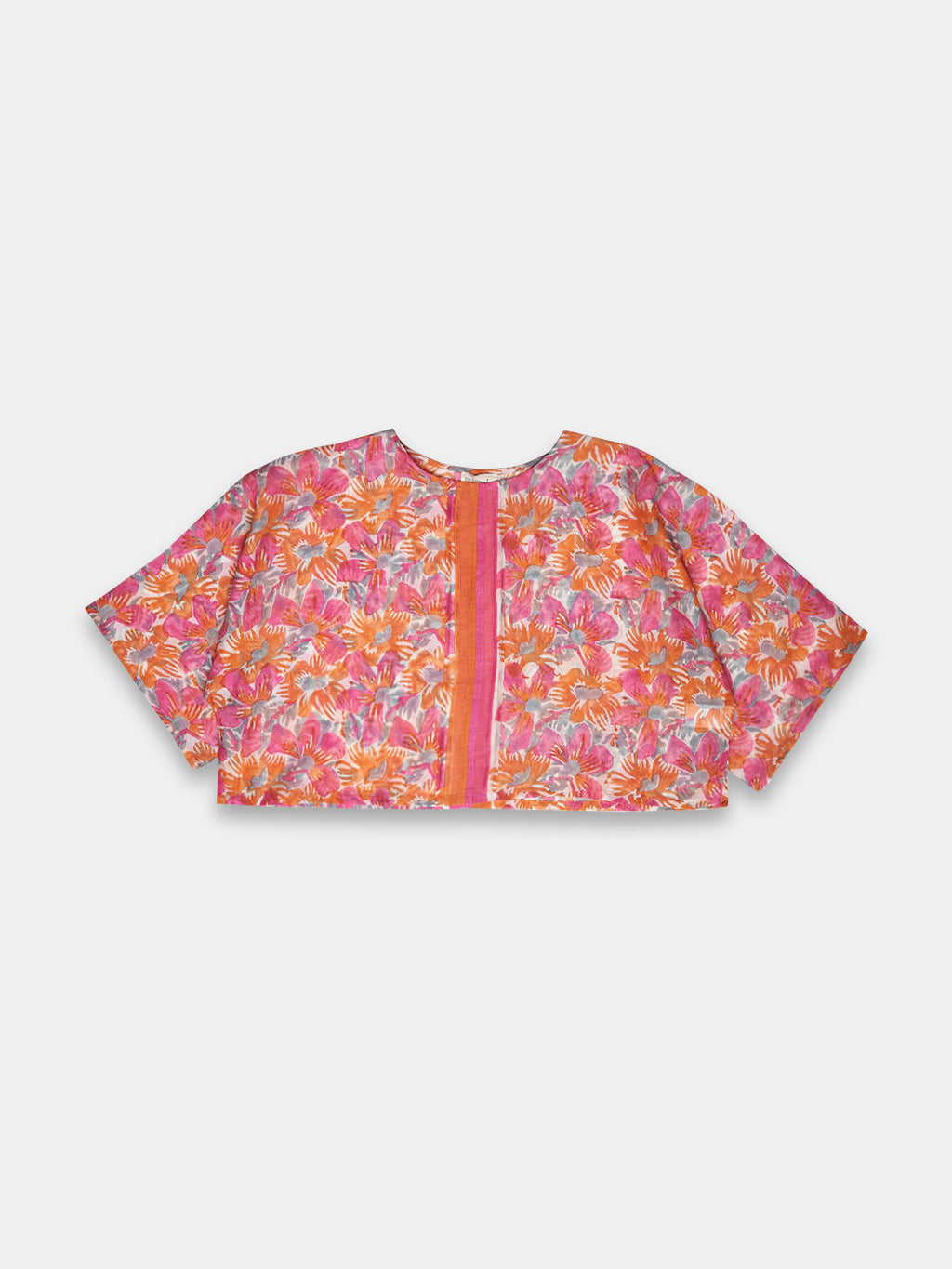 Women's Cotton Silk Boxy Fit Blouse Pink
