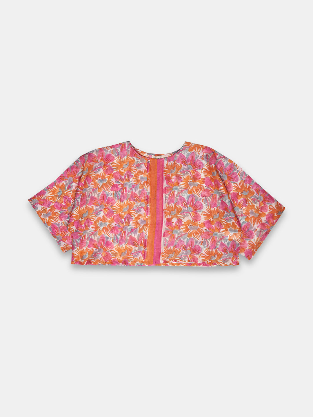 Women's Cotton Silk Boxy Fit Blouse Pink