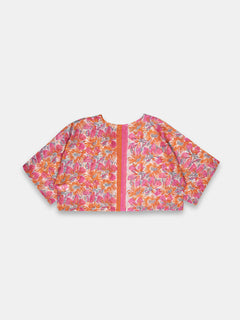 Women's Cotton Silk Boxy Fit Blouse Pink