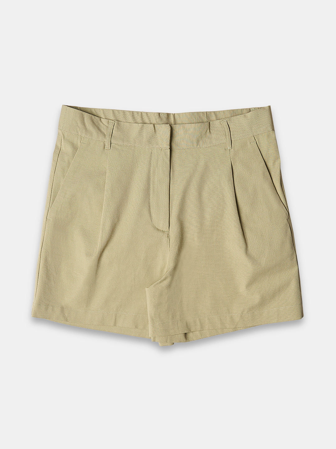 Women's Cotton Lycra Regular Fit Shorts Lime