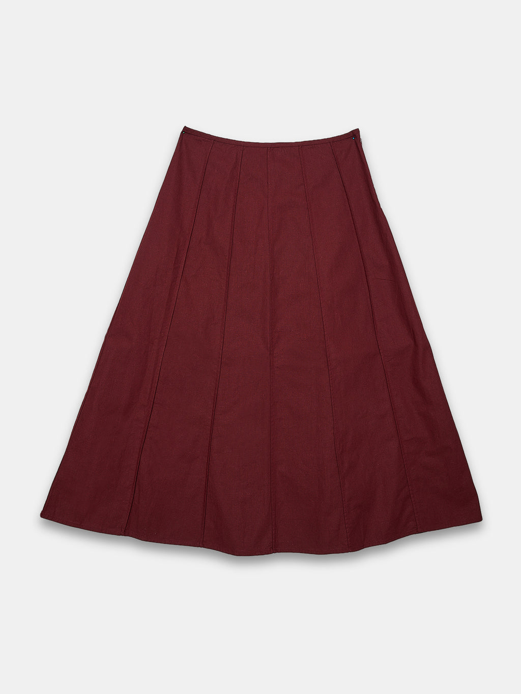 Women's Cotton Linen Regular Fit Skirt Maroon