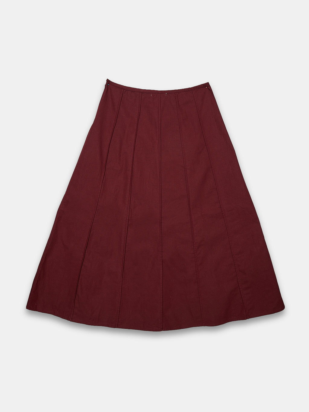 Women's Cotton Linen Regular Fit Skirt Maroon