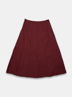 Women's Cotton Linen Regular Fit Skirt Maroon