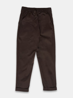 Women's Cotton Lycra Regular Fit Pants Brown