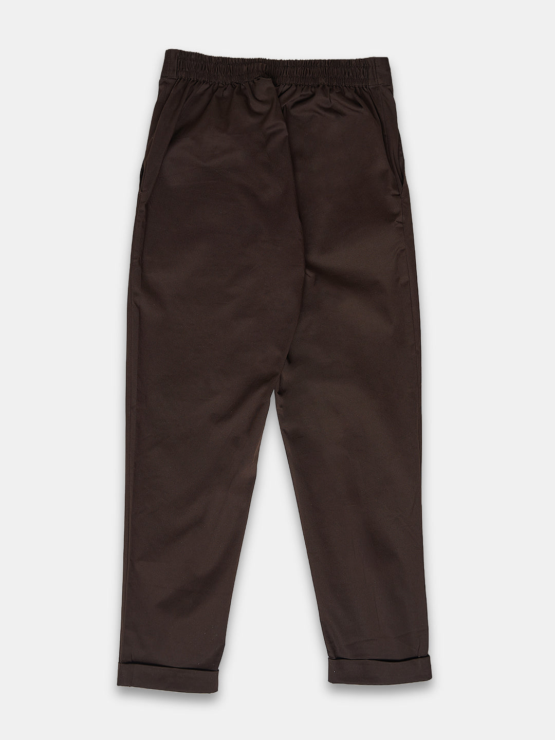 Women's Cotton Lycra Regular Fit Pants Brown