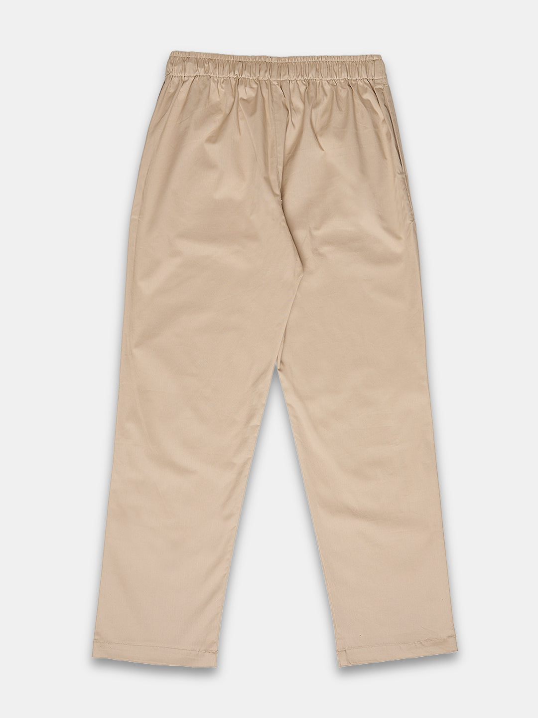 Women's Cotton Lycra Regular Fit Pants Beige