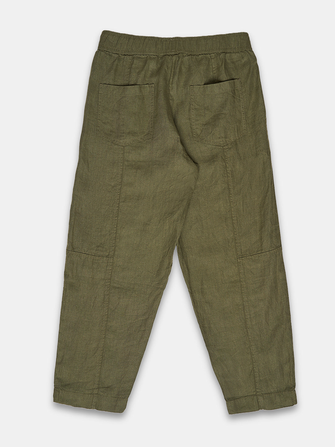 Women's 100% Linen Barrel Leg Pant Olive