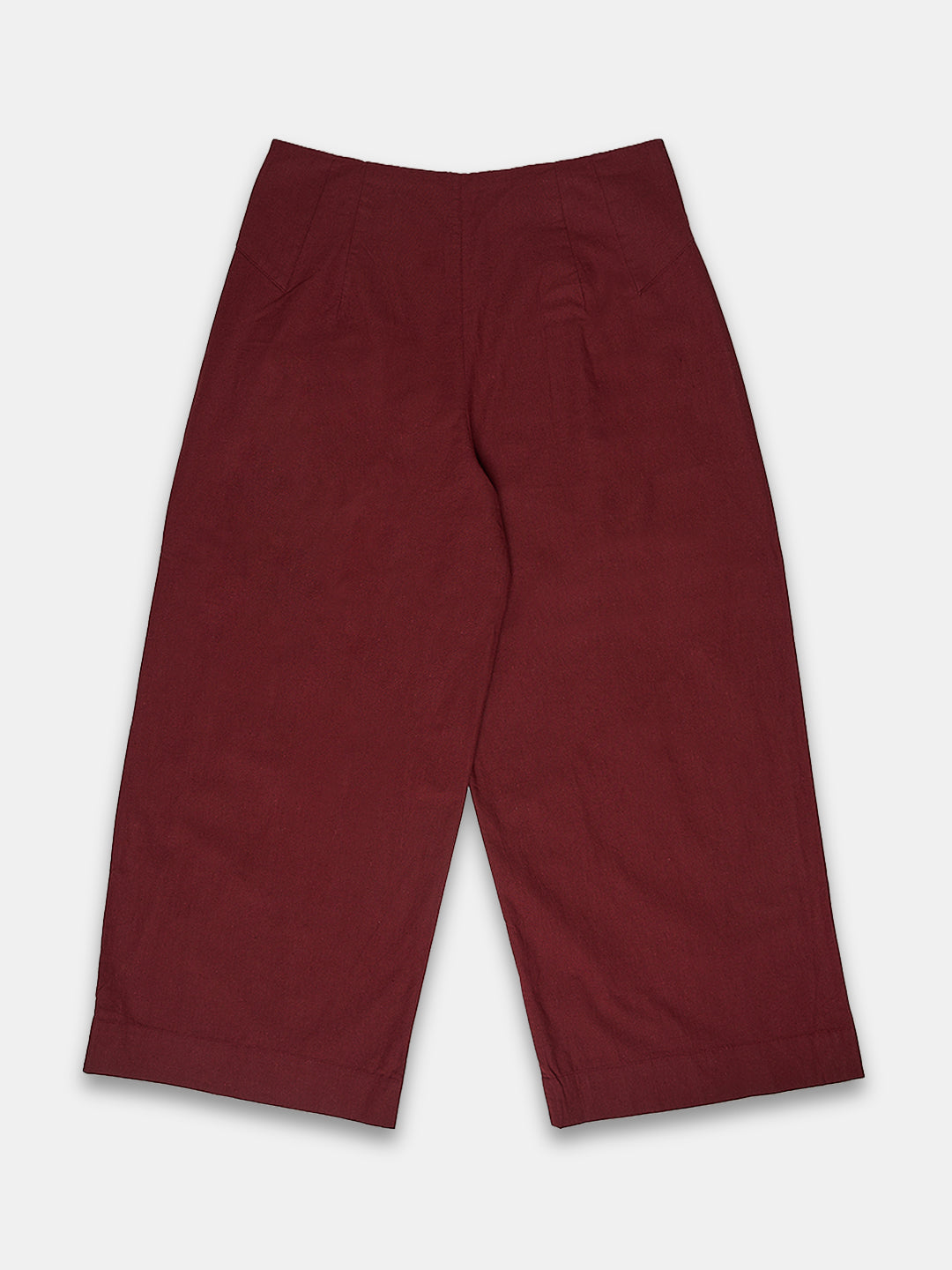 Women's Cotton Linen Regular Fit Pant Maroon