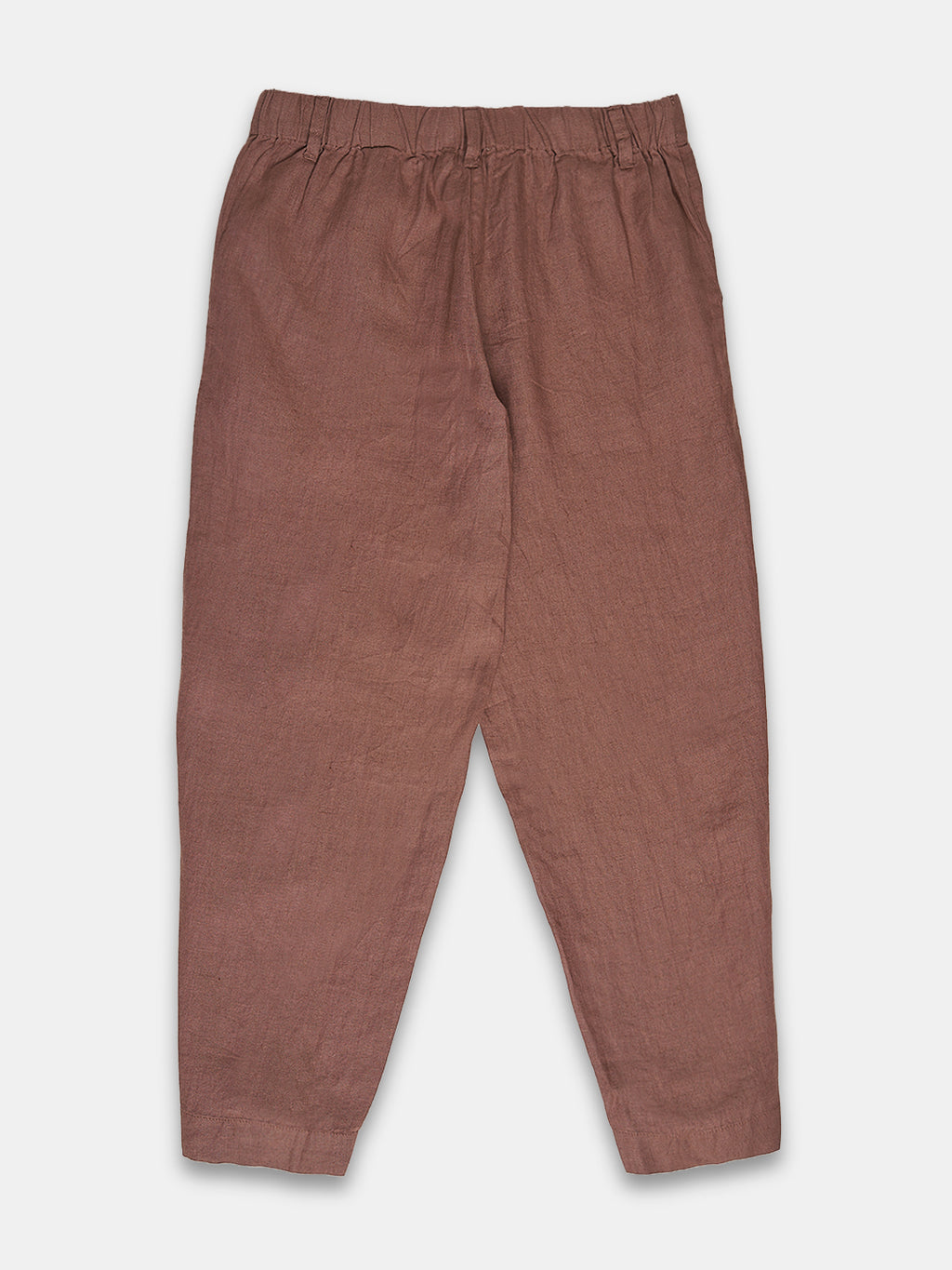 Women's 100% Linen Regular Fit Pant Brown