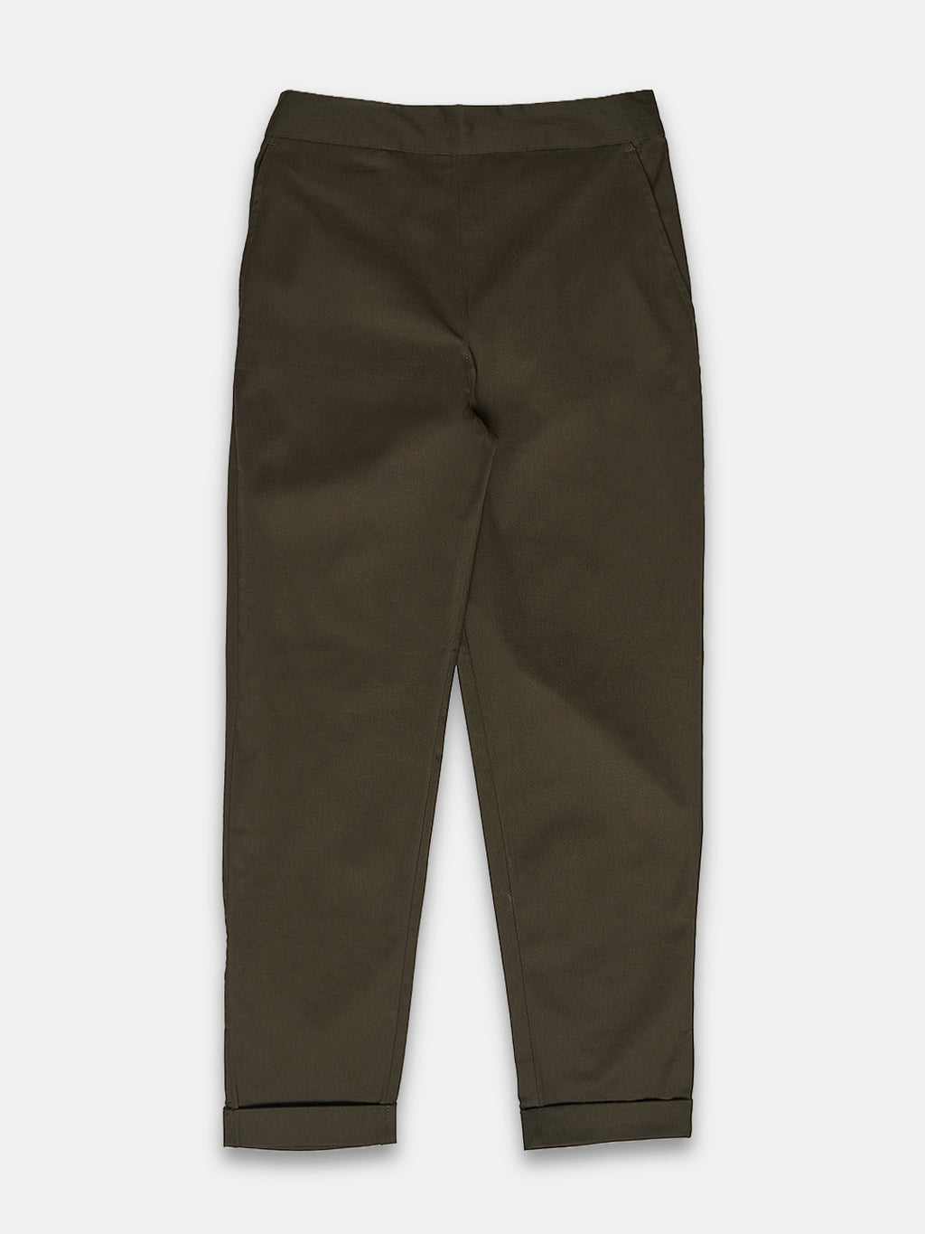 Women's Cotton Lycra Regular Fit Pants Olive
