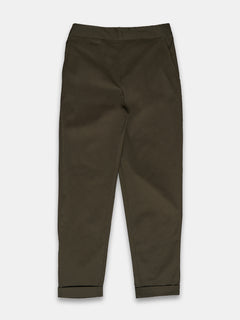 Women's Cotton Lycra Regular Fit Pants Olive