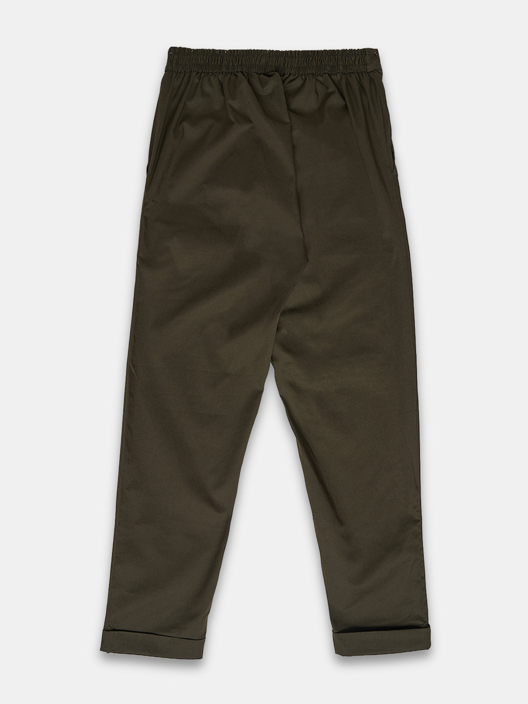 Women's Cotton Lycra Regular Fit Pants Olive