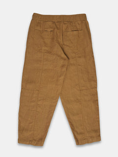 Women's 100% Linen Barrel Leg Pant Mustard