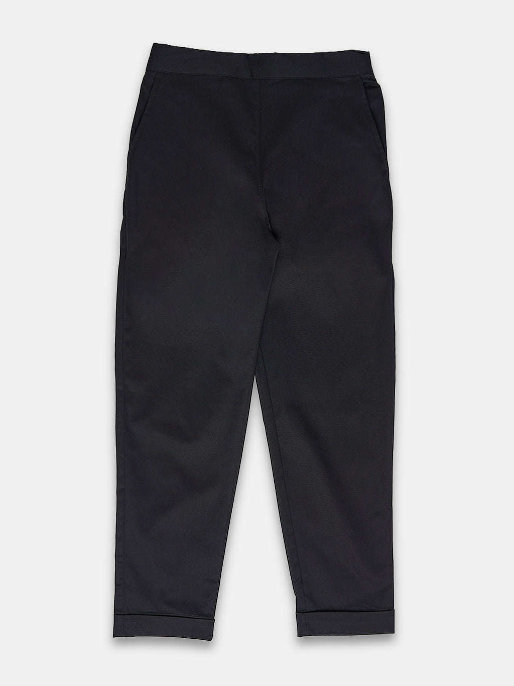 Women's Cotton Lycra Regular Fit Pants Black