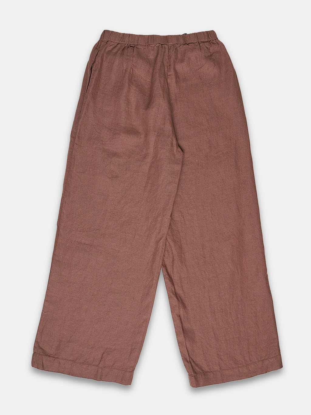 Women's 100% Linen  Regular Fit Pant Brown