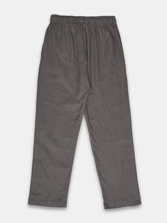 Women's Linen Viscose Regular Fit Pant Grey