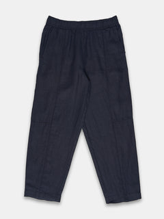 Women's 100% Linen Barrel Leg Pant Navy