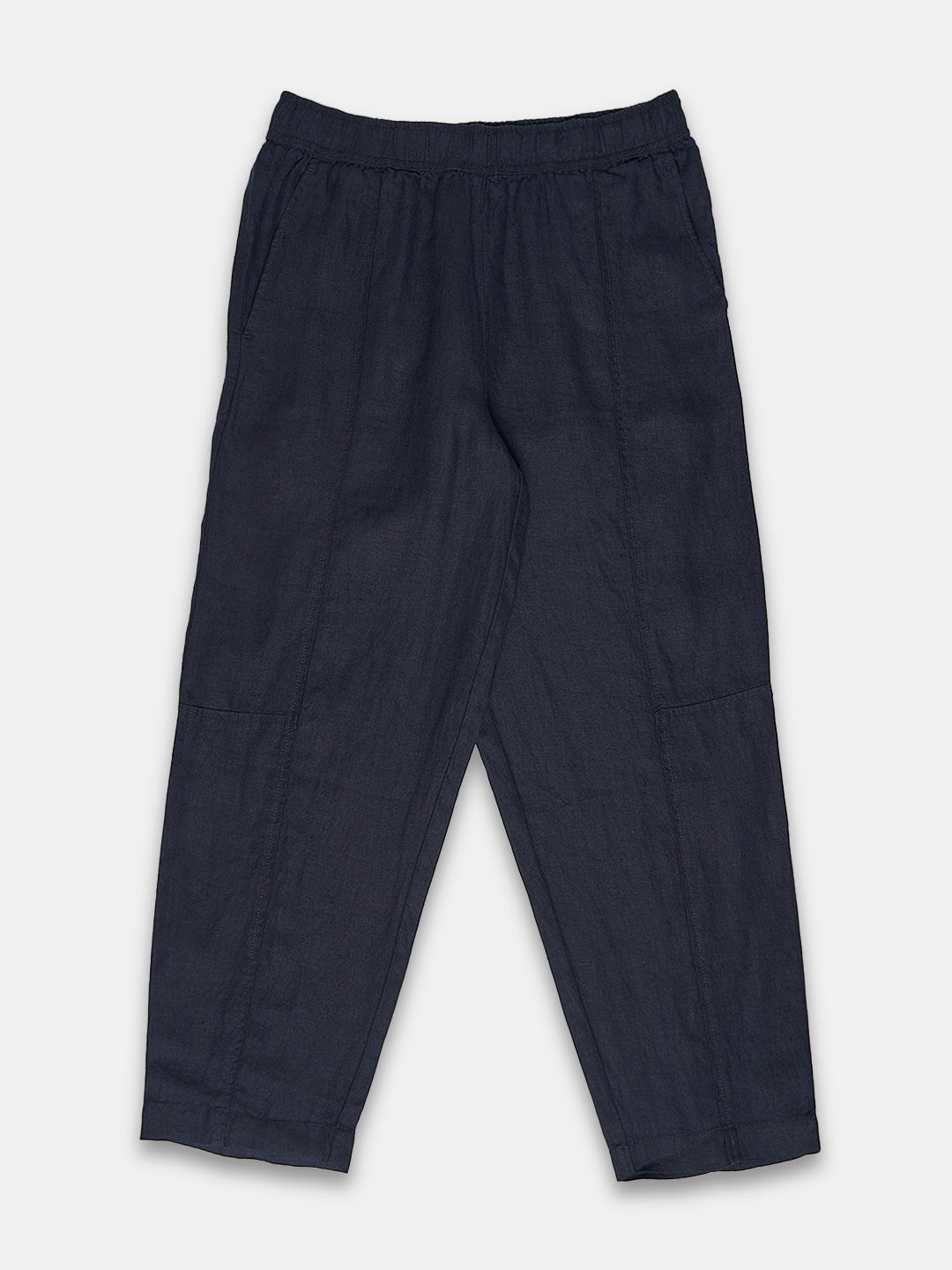 Women's 100% Linen Barrel Leg Pant Navy