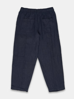 Women's 100% Linen Barrel Leg Pant Navy