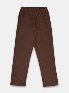 Women's Linen Viscose Regular Fit Pant Brown