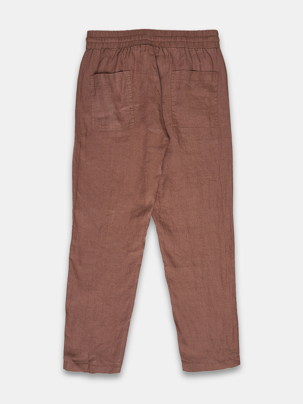 Women's 100% Linen Regular Fit Pant Brown
