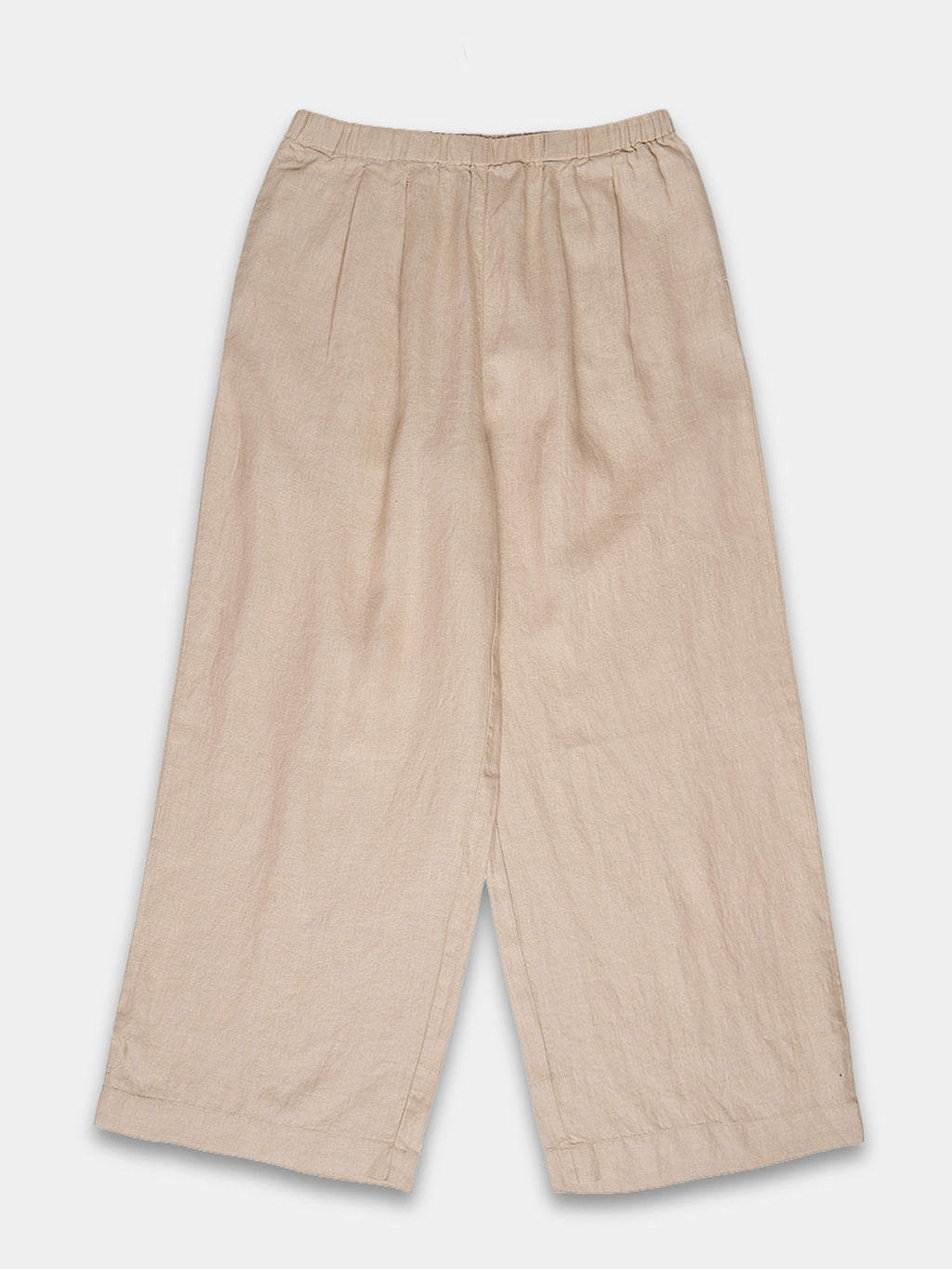 Women's 100% Linen  Regular Fit Pant Beige