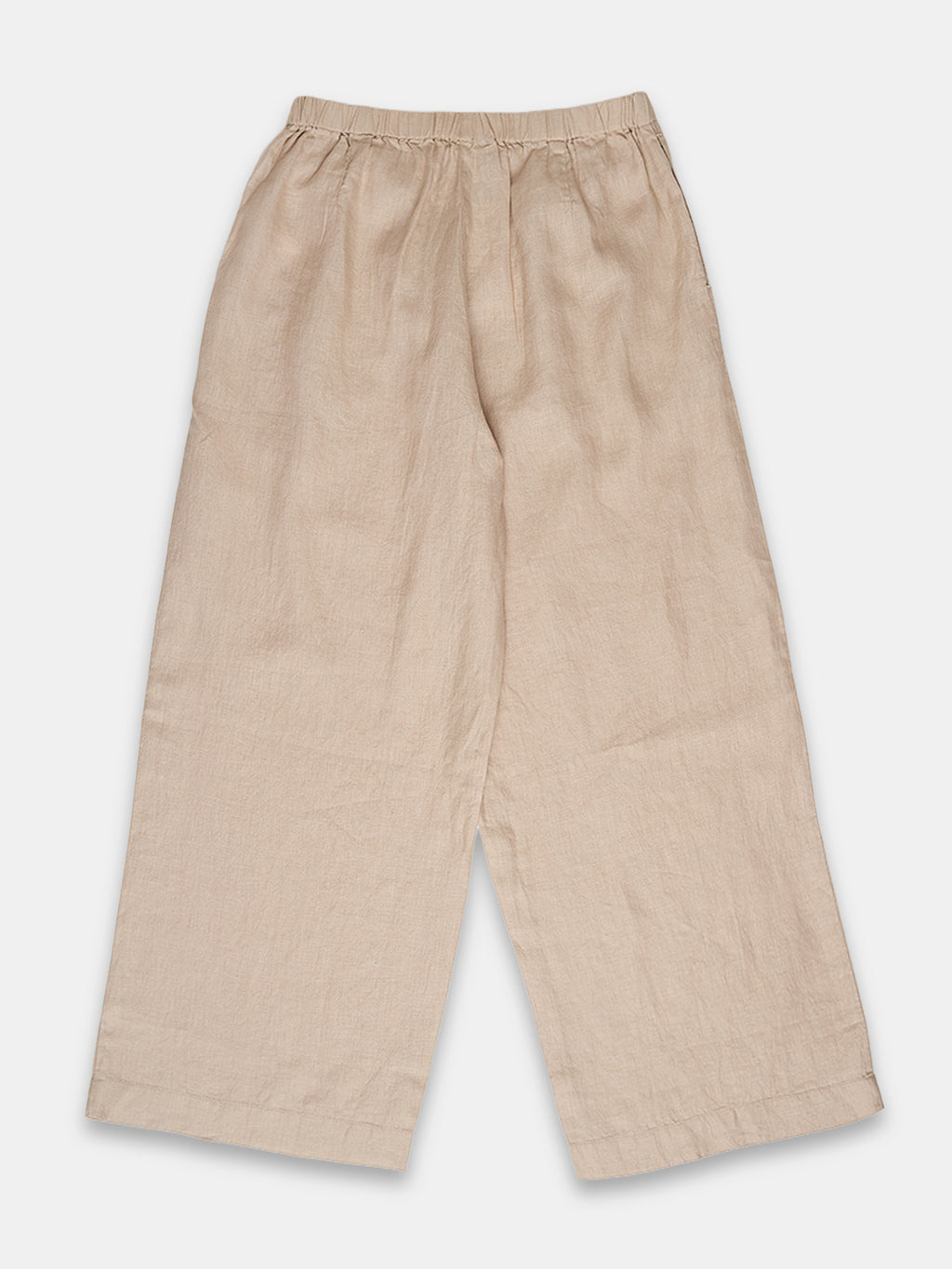 Women's 100% Linen  Regular Fit Pant Beige