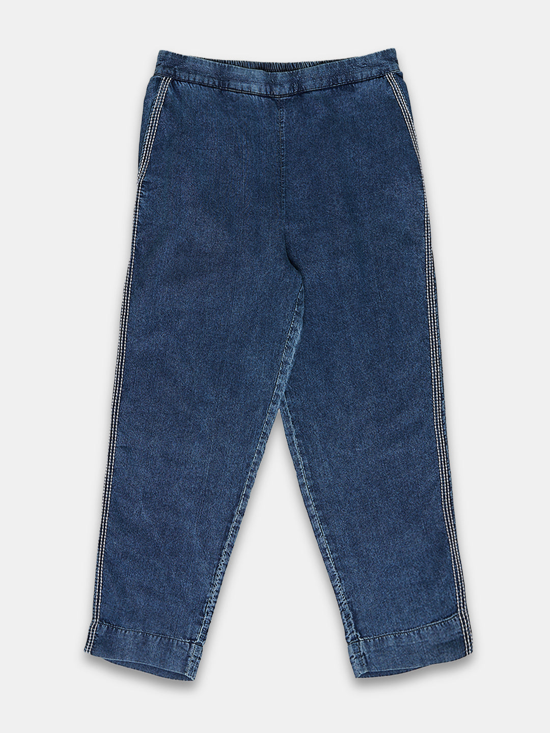 Women's 100% Cotton  Regular Fit Pant Denim