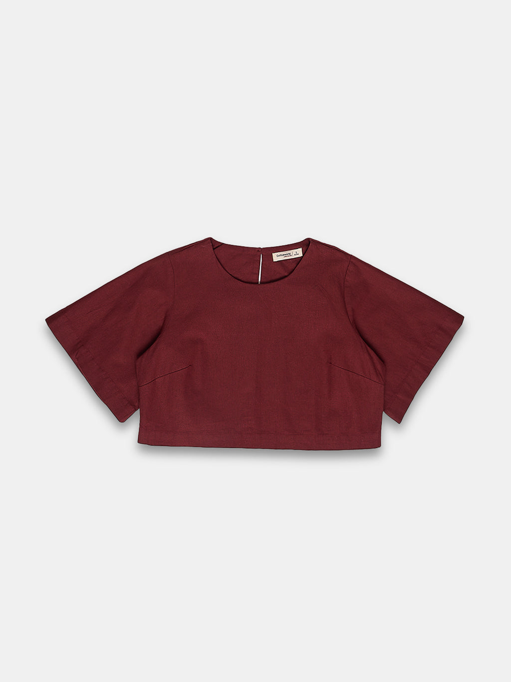 Women's Cotton Linen Regular Fit Blouse Maroon
