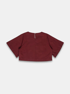 Women's Cotton Linen Regular Fit Blouse Maroon