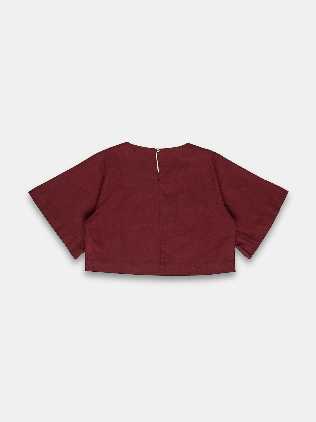 Women's Cotton Linen Regular Fit Blouse Maroon