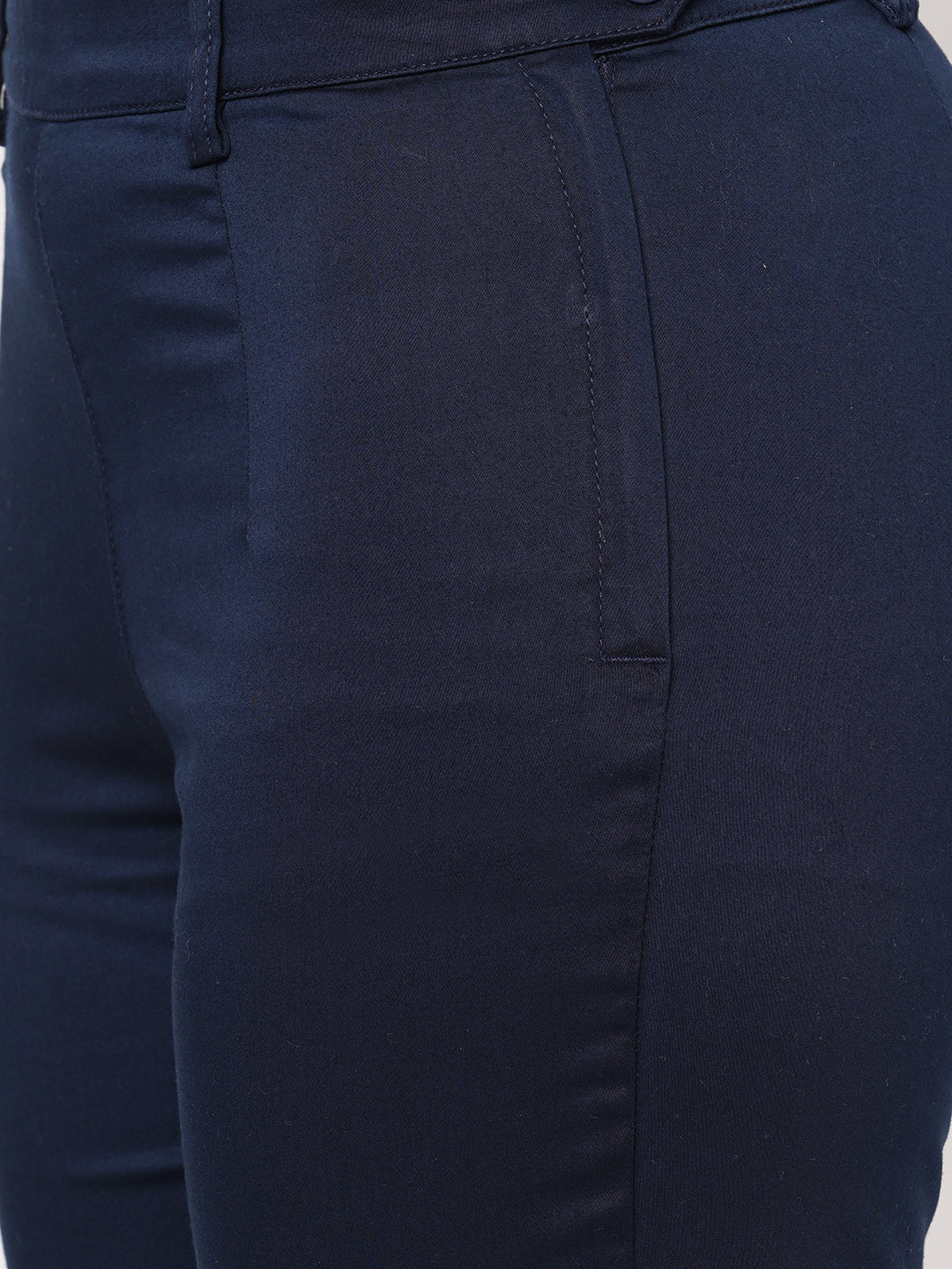 Buy Men's Savvy Navy Checkered Trouser Online | SNITCH