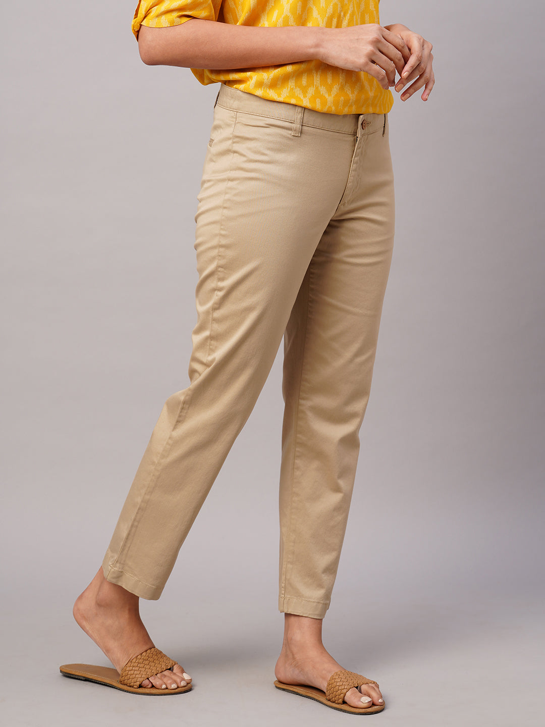 Buy Olive Ankle-Length Trousers Online - RK India Store View