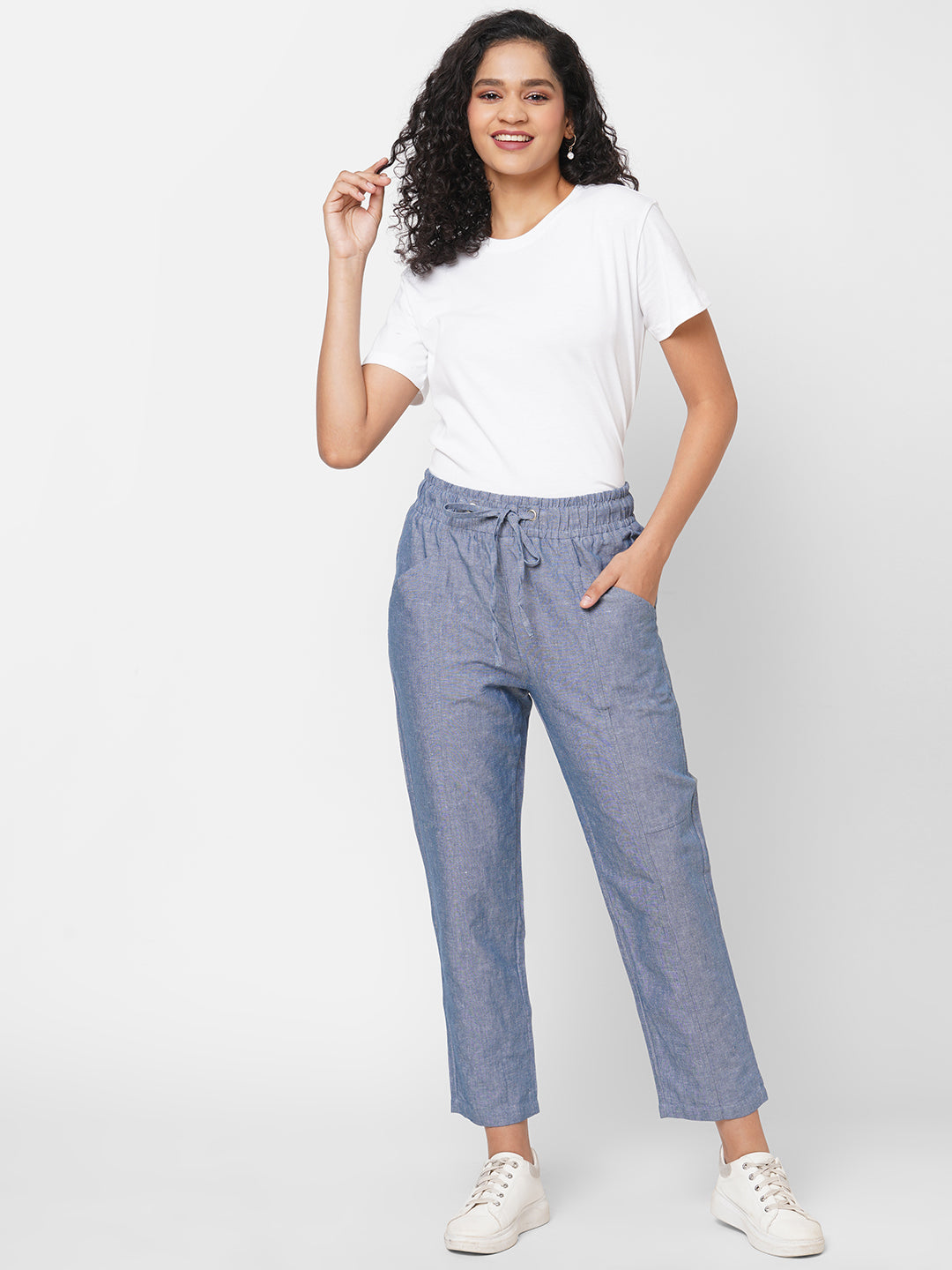 Buy Navy Blue Trousers  Pants for Women by ProEarth Online  Ajiocom