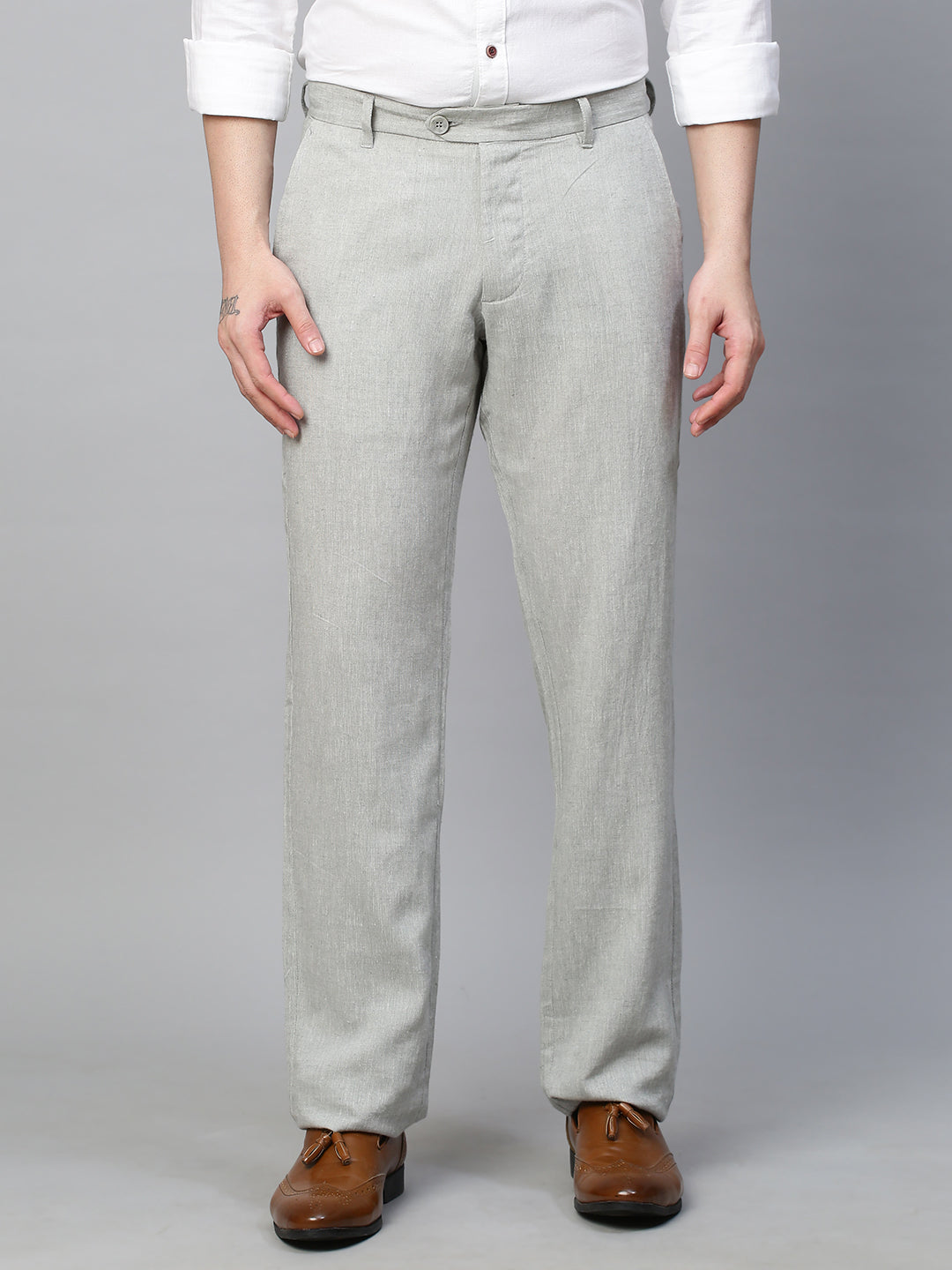 Buy Men's Linen Casual Wear Regular Fit Pants|Cottonworld