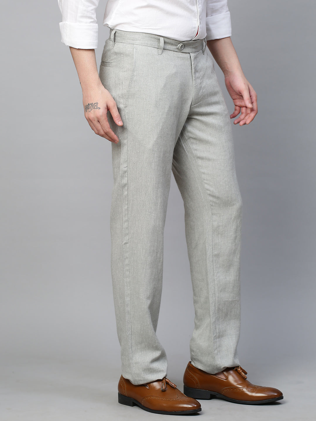 Buy Men's Viscose Linen Casual Wear Regular Fit Pants|Cottonworld