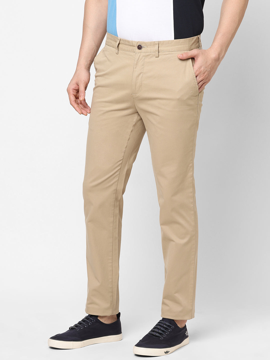 Buy Coral Solid Slim Pants Online - W for Woman