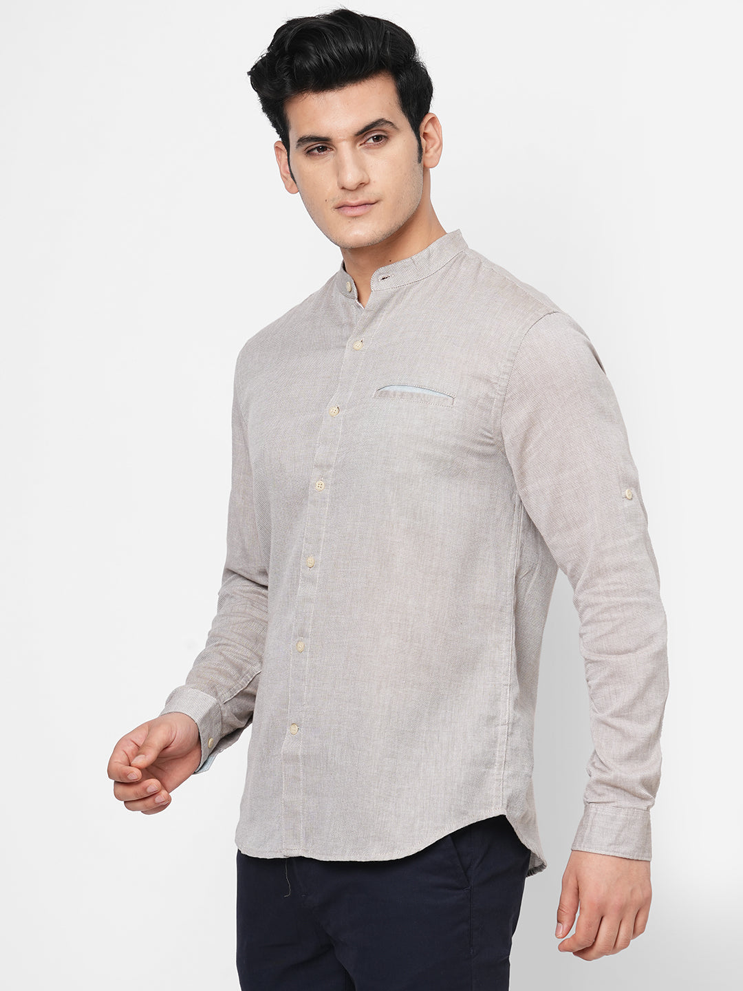 Mens Cotton Olive Regular Fit Shirt