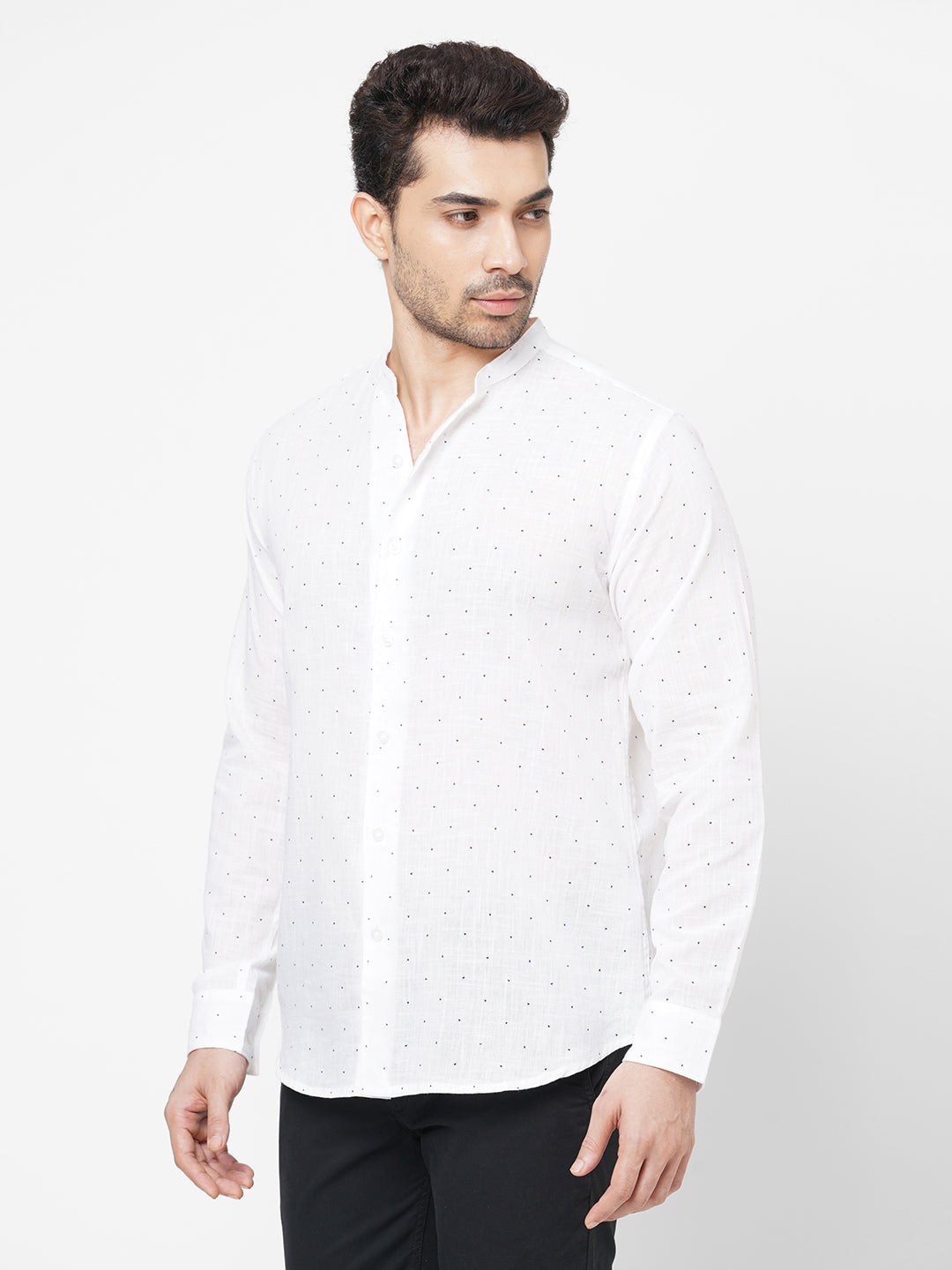 Mens Cotton  White Regular Fit Shirt