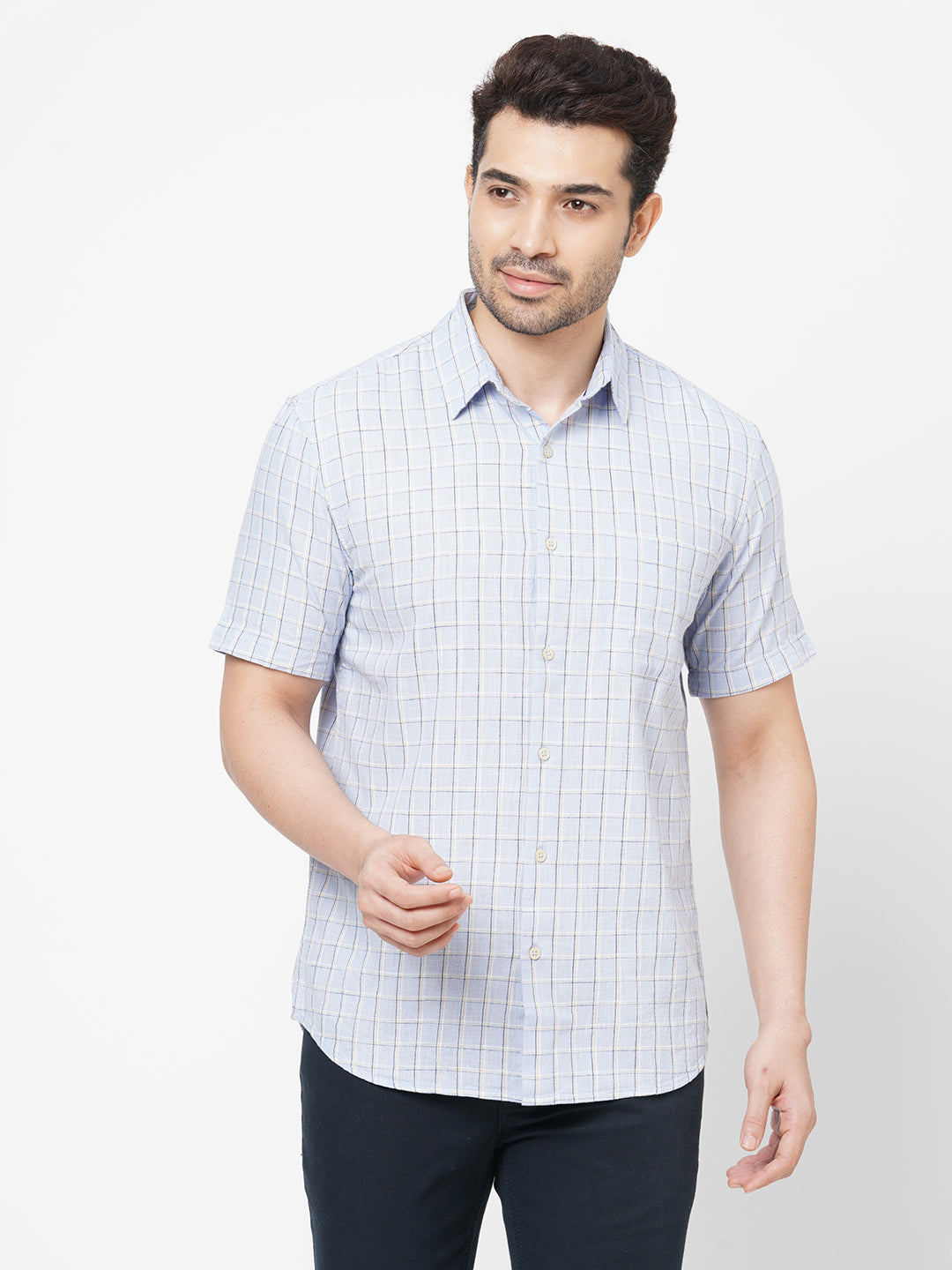 Men's Cotton Blue Regular Fit Shirt