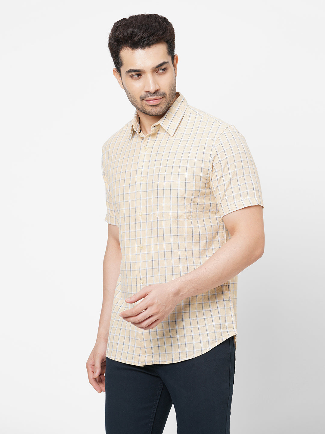 Men's Cotton Sand Regular Fit Shirt